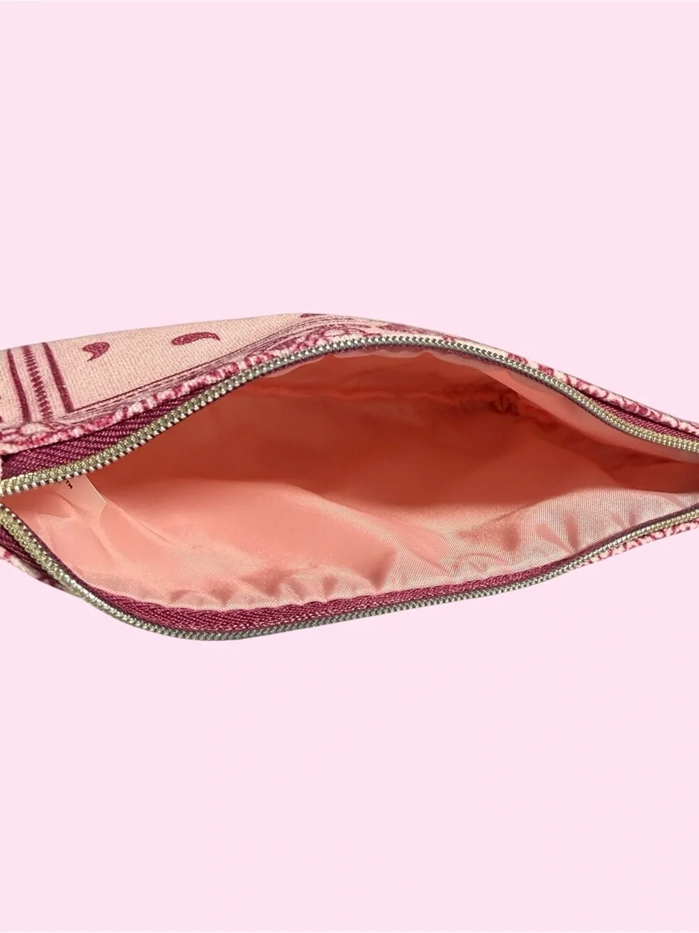 ipsy Pink Bandana-Print Canvas Cosmetic Pouch BRAND NEW